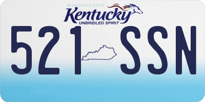 KY license plate 521SSN
