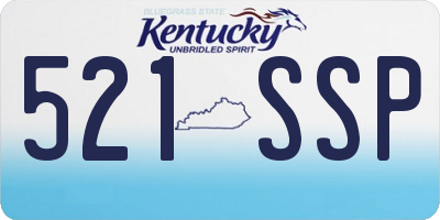 KY license plate 521SSP
