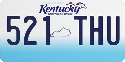 KY license plate 521THU