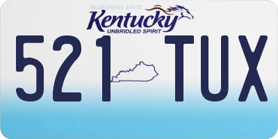 KY license plate 521TUX