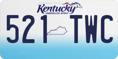 KY license plate 521TWC