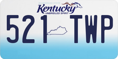 KY license plate 521TWP