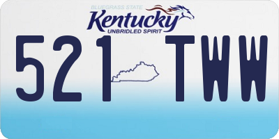 KY license plate 521TWW