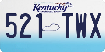 KY license plate 521TWX