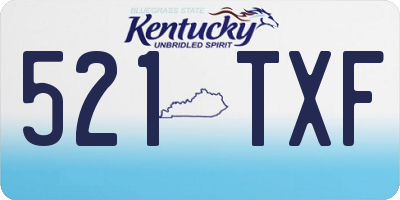 KY license plate 521TXF