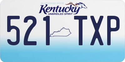 KY license plate 521TXP