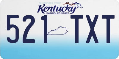 KY license plate 521TXT