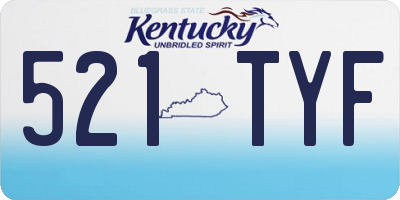 KY license plate 521TYF