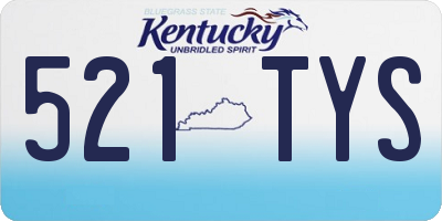 KY license plate 521TYS