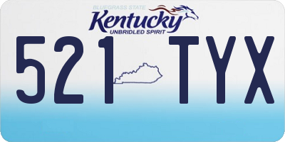 KY license plate 521TYX