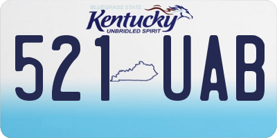 KY license plate 521UAB