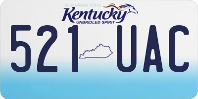 KY license plate 521UAC