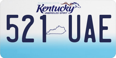 KY license plate 521UAE