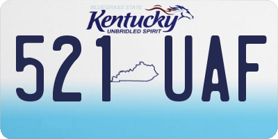 KY license plate 521UAF