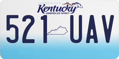 KY license plate 521UAV