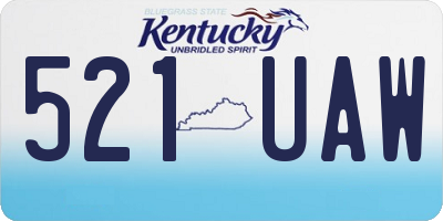 KY license plate 521UAW