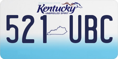 KY license plate 521UBC