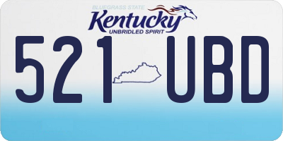 KY license plate 521UBD