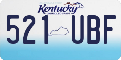KY license plate 521UBF