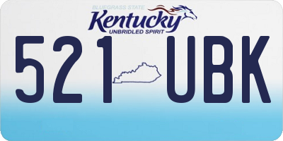 KY license plate 521UBK