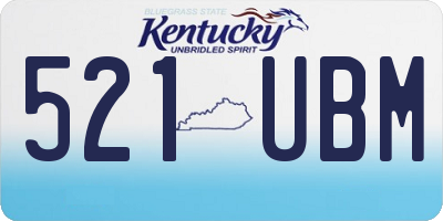 KY license plate 521UBM