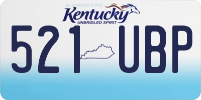 KY license plate 521UBP