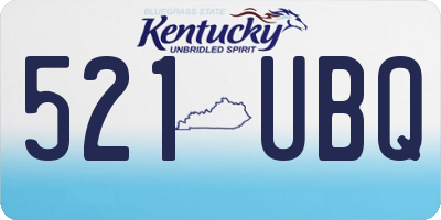 KY license plate 521UBQ