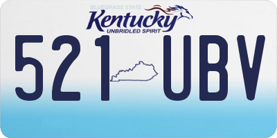 KY license plate 521UBV