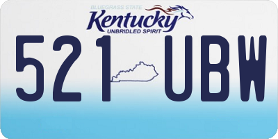 KY license plate 521UBW