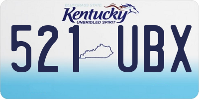 KY license plate 521UBX