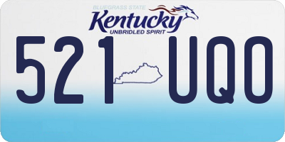 KY license plate 521UQO