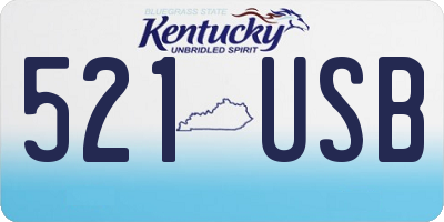 KY license plate 521USB