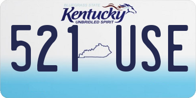 KY license plate 521USE