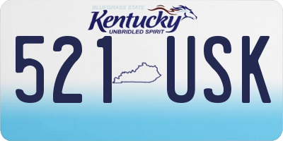 KY license plate 521USK