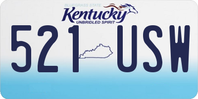 KY license plate 521USW