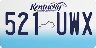 KY license plate 521UWX