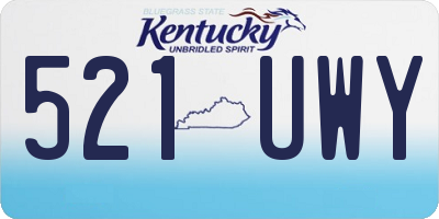 KY license plate 521UWY