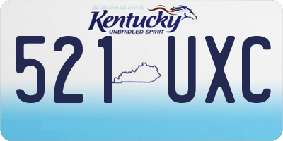KY license plate 521UXC