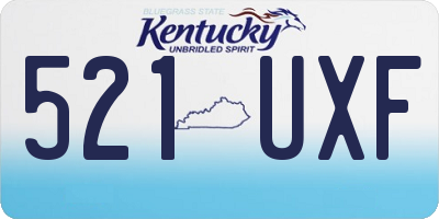 KY license plate 521UXF