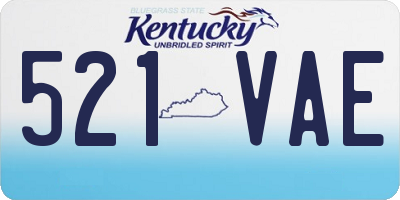 KY license plate 521VAE