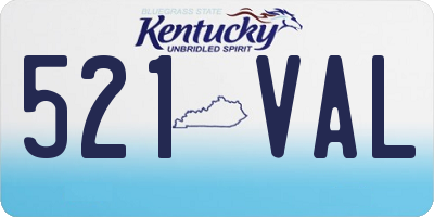 KY license plate 521VAL
