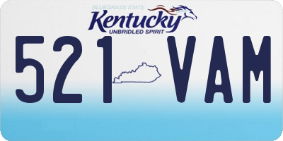 KY license plate 521VAM