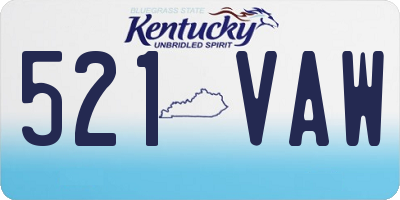KY license plate 521VAW