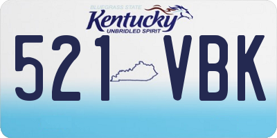 KY license plate 521VBK