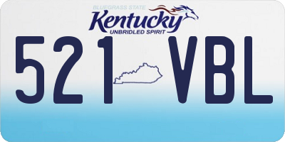 KY license plate 521VBL