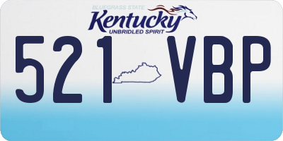 KY license plate 521VBP