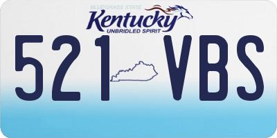 KY license plate 521VBS