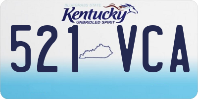 KY license plate 521VCA