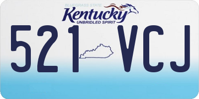 KY license plate 521VCJ