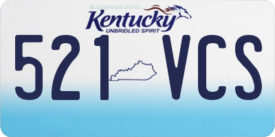 KY license plate 521VCS